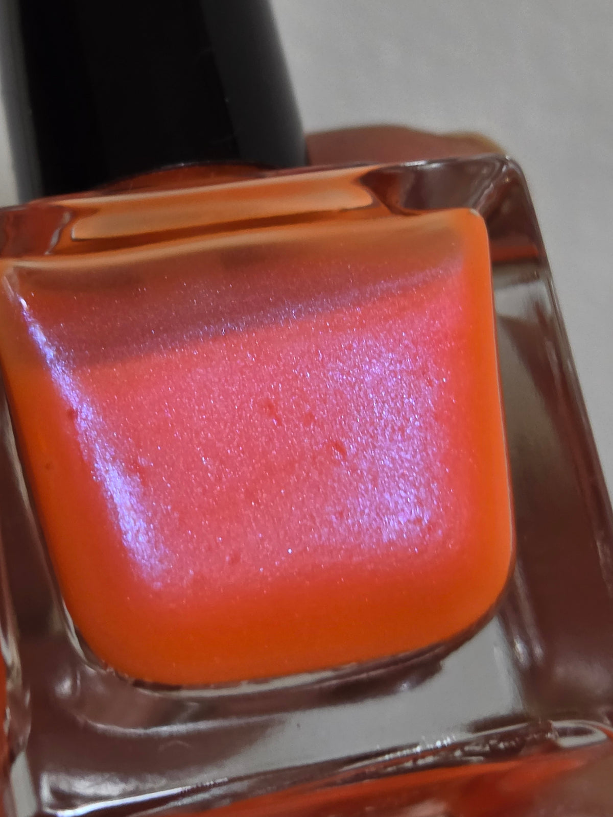 Arcflare - Neon Orange Glow in the Dark Nail Polish | Blue Violet Shimmer UV Reactive Handmade Indie Lacquer | Liquid Krystal Co.