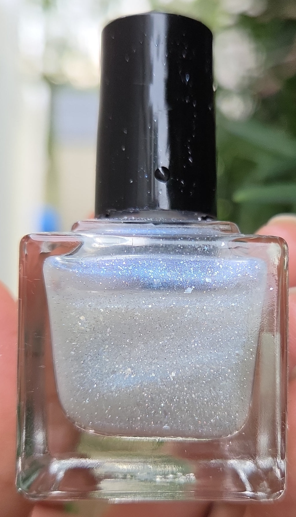 Prismatic Blizzard Holographic Nail Polish – Icy White with Blue Aurora Shimmer | Iridescent Indie Holo Lacquer | Liquid Krystal Co. Prototype
