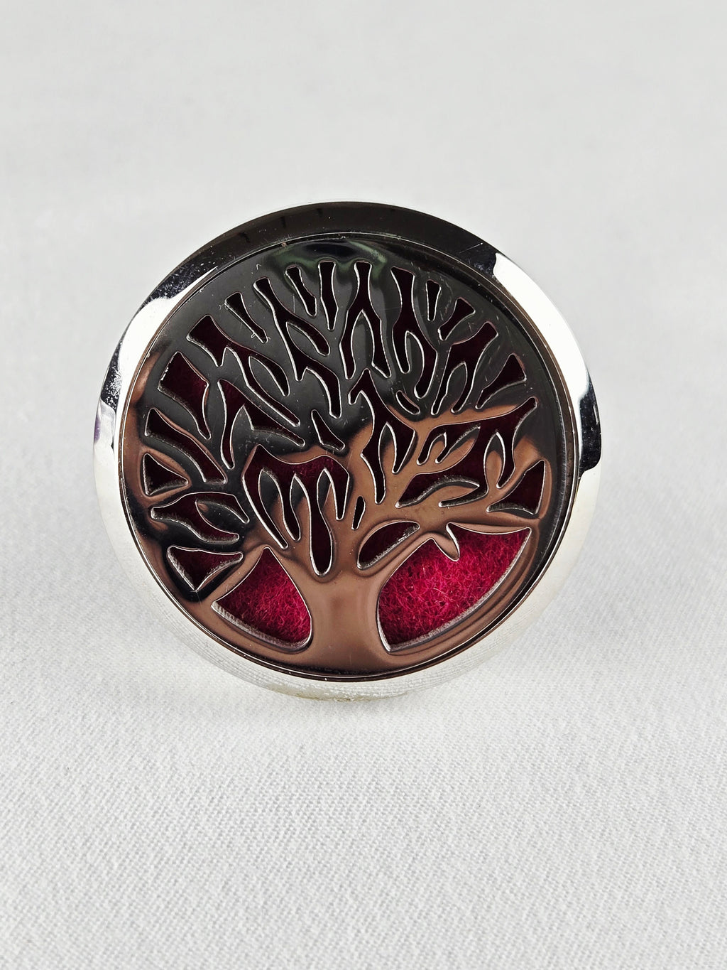 Tree of Life Car Air Vent Scent Diffuser – Silver Tone | Felt Pads Included