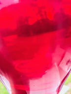 Vintage Ruby Red Art Glass Bud Vase Heavy Blown Glass Cranberry Display