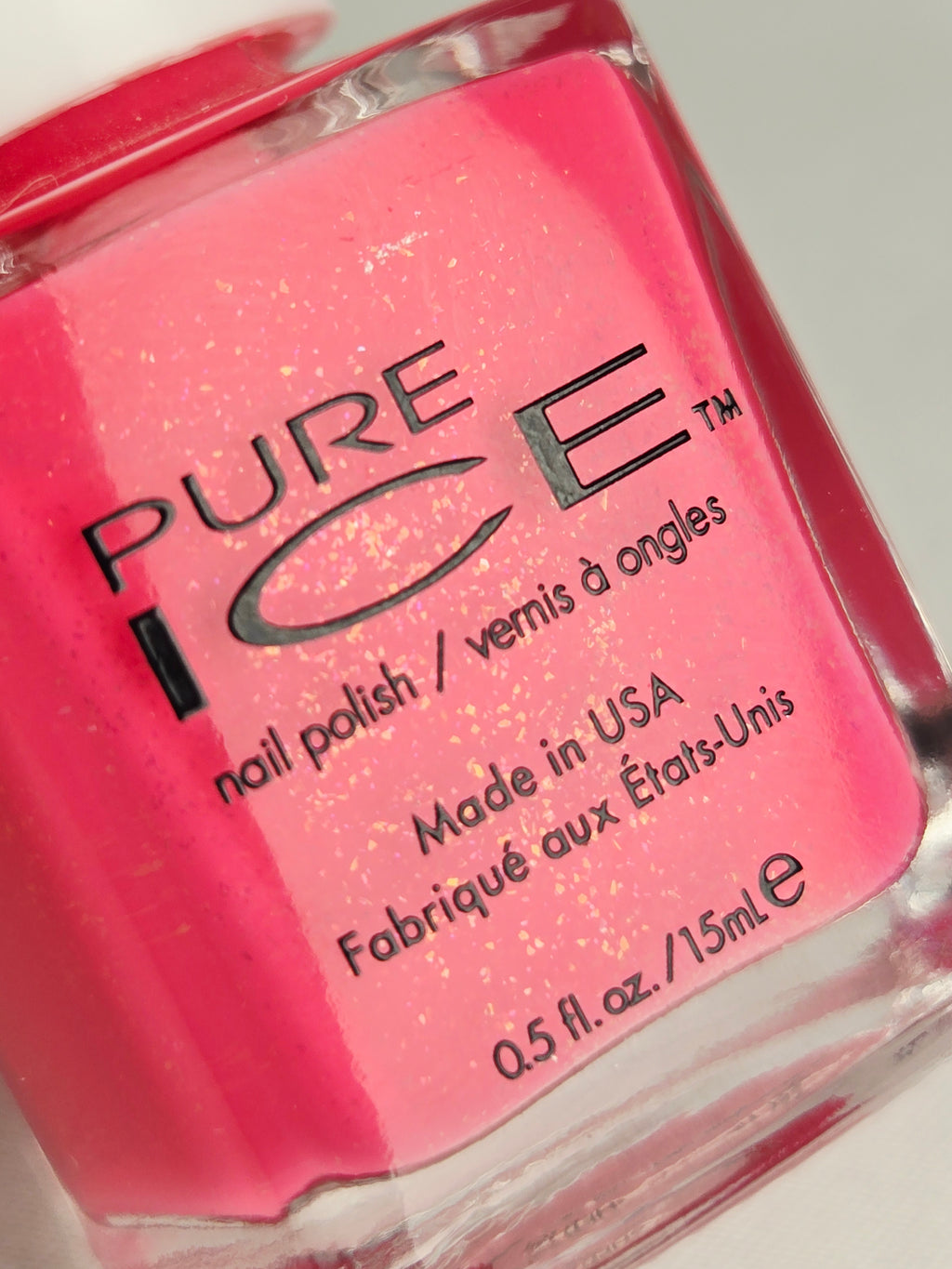 Pure Ice “After Hours” Bright Pink w/ Gold Flake Nail Polish - Y2K - Discontinued