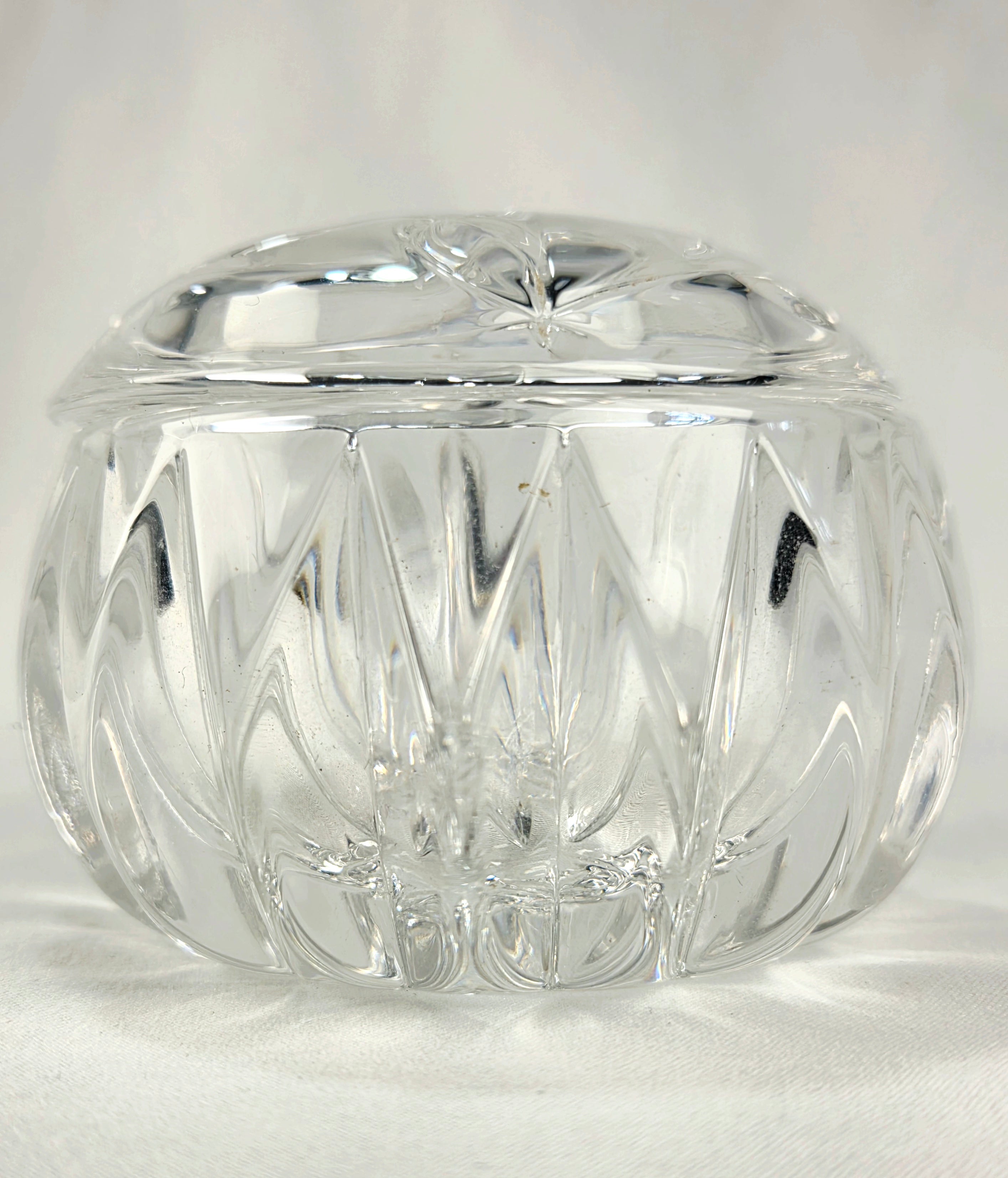 Princess House 24% Lead Crystal Vanity Set – West Germany Perfume Bottle, Trinket Box & Tray