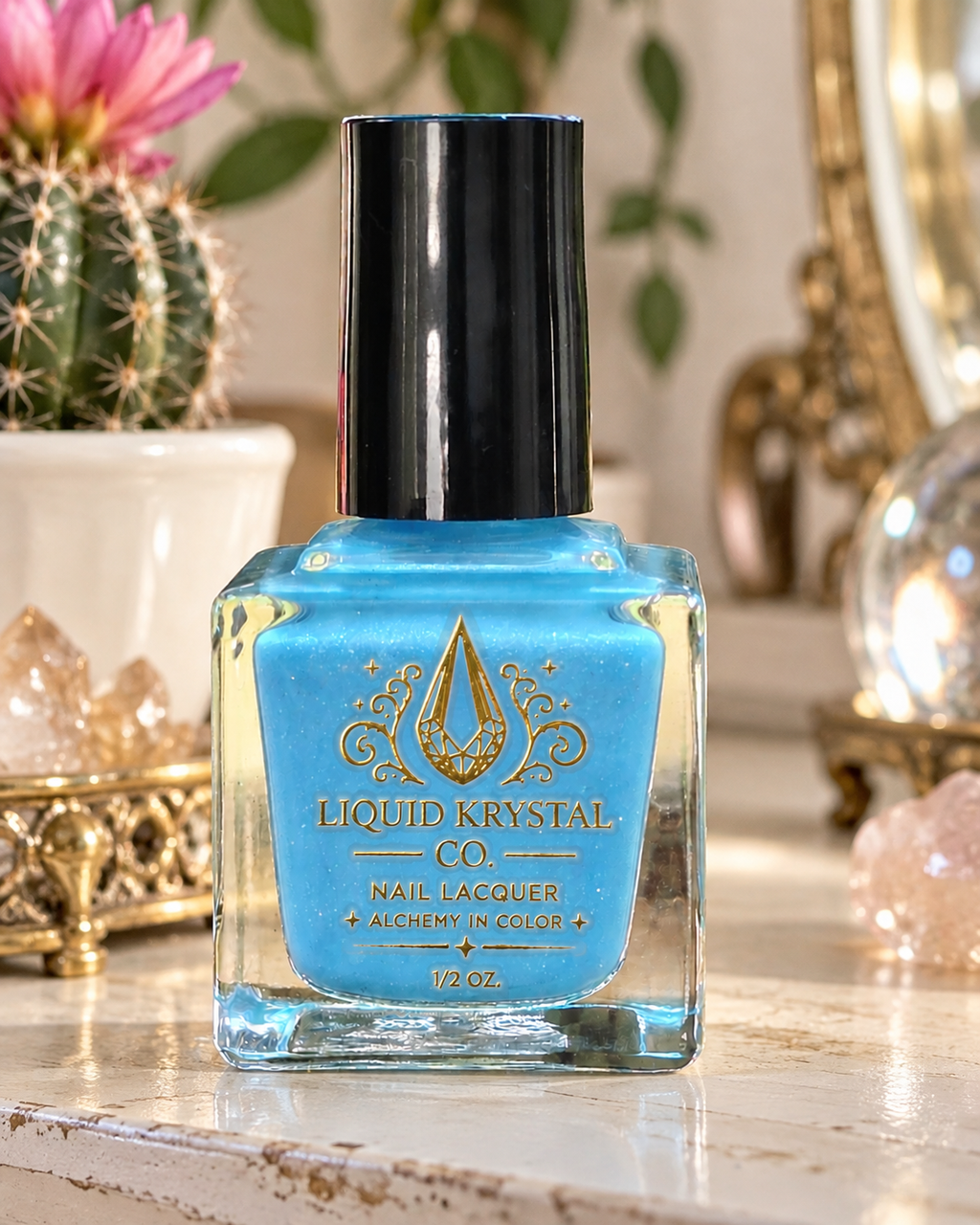 Frostwater - Blue Holographic Nail Polish – Handmade Indie Lacquer by Liquid Krystal Co.