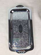 Vintage Farber Bros Krome-Kraft Amethyst Glass Creamer Sugar Bowl & Chrome Tray