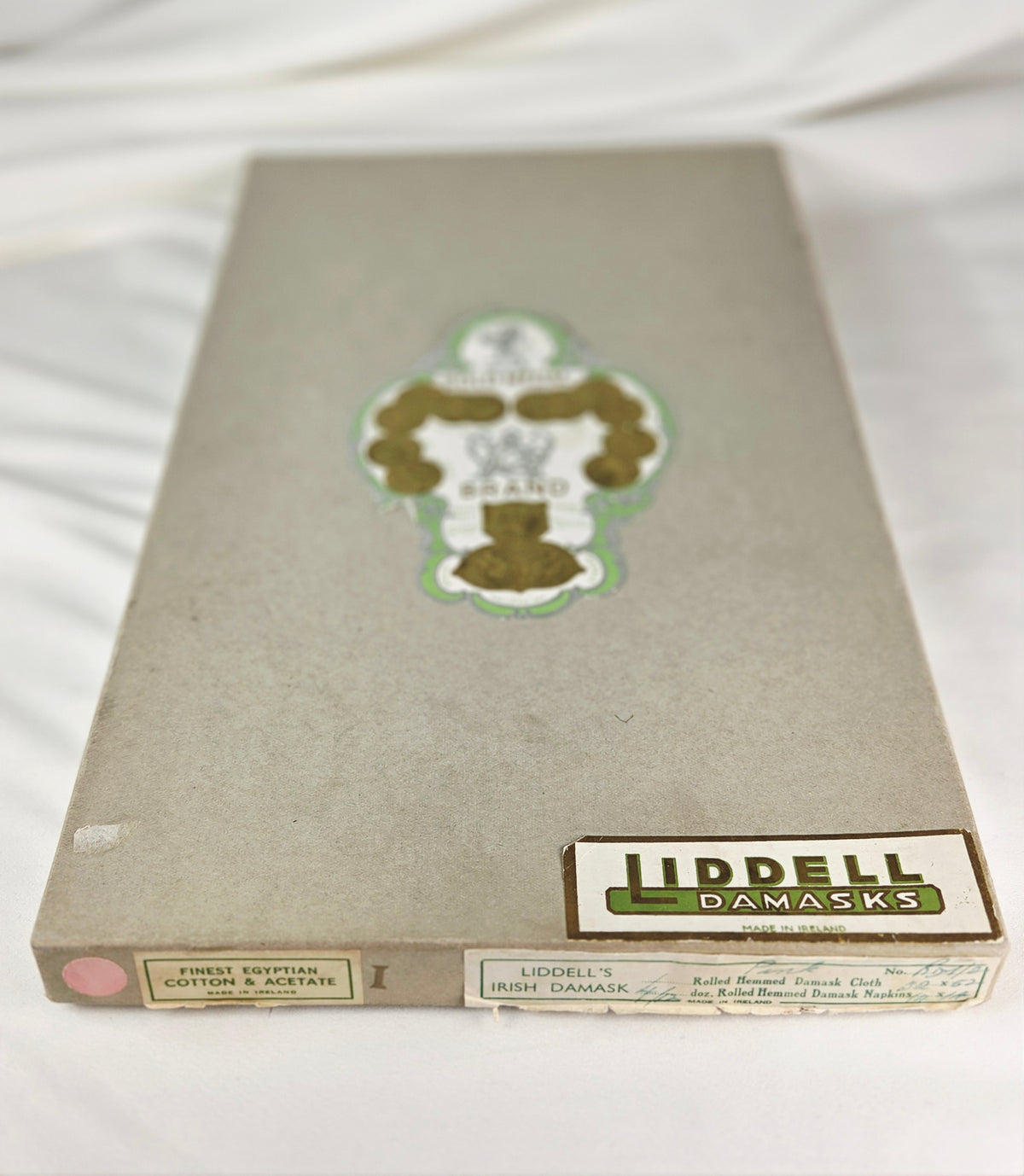 Vintage Liddell’s Irish Floral Damask Pink Egyptian Cotton & Acetate Tablecloth & Napkin Set - Made in Ireland NOS Rare