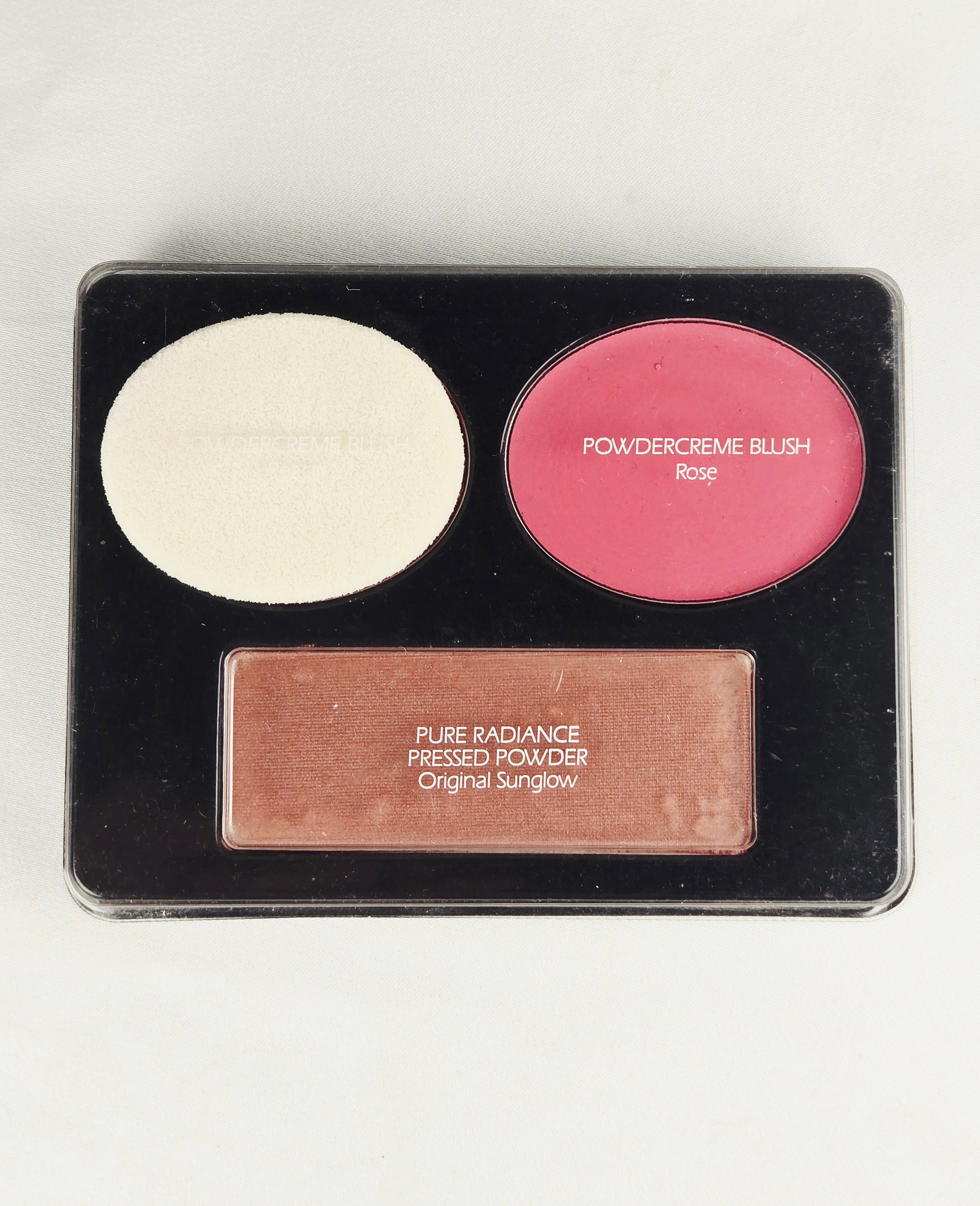 Revlon Vintage PowderCreme Blush Rose & Pure Radiance Pressed Powder Palette Original Sunglow Face Palette