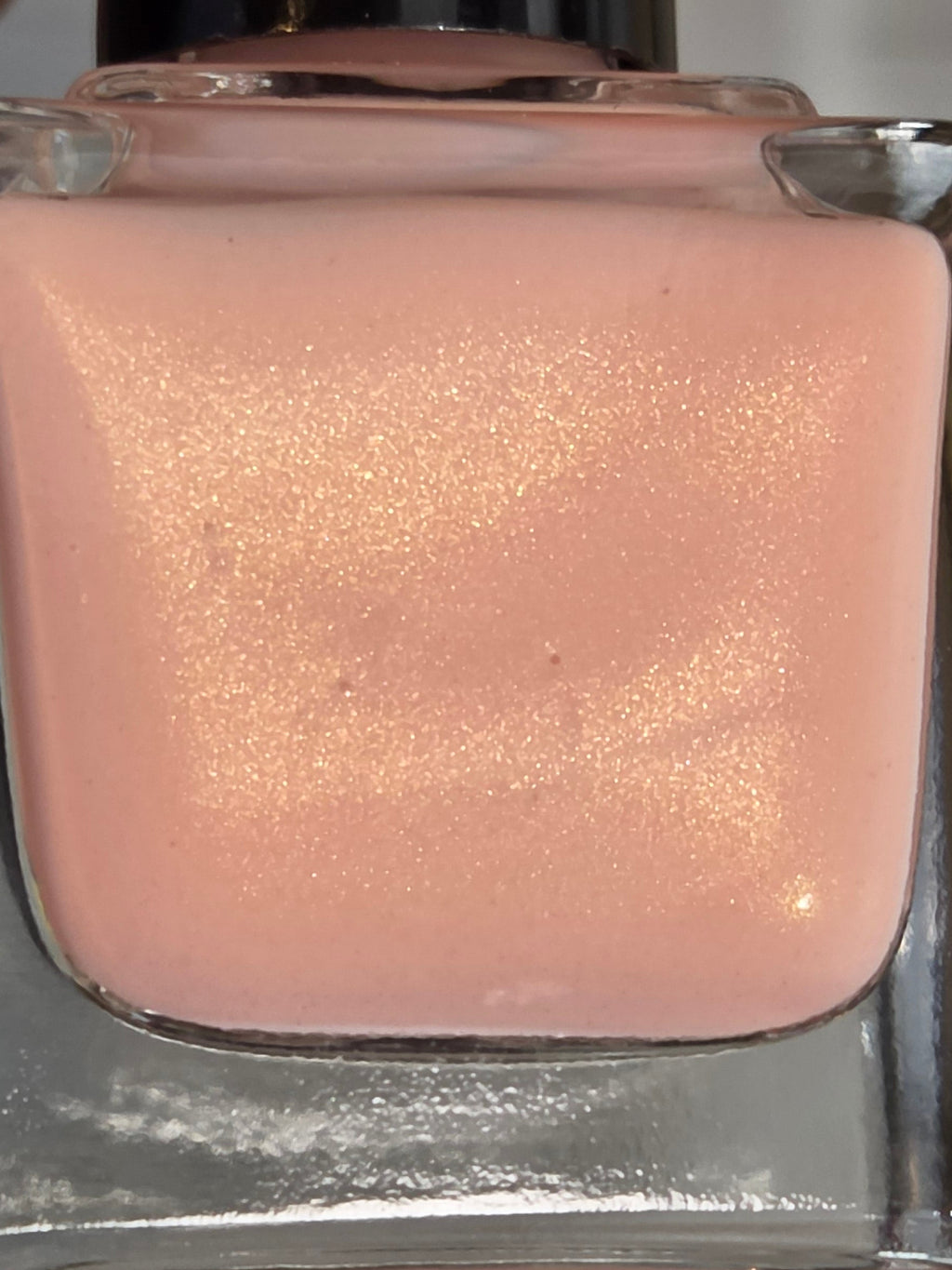 Asrai's Dayssolve - Peach Nude Golden Shimmer Nail Polish | Handmade Indie Lacquer | Liquid Krystal Co.