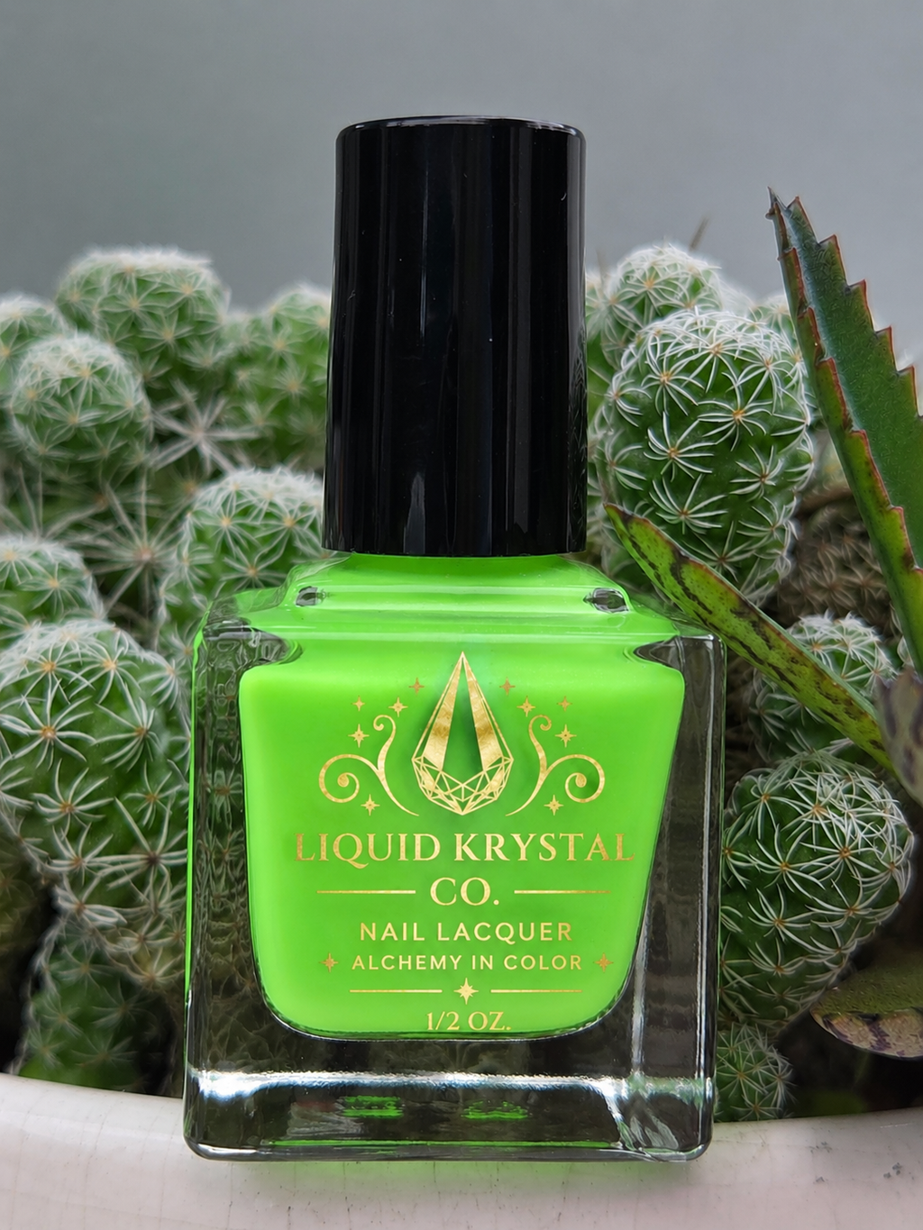 Pistachio Limelight - Neon Pistachio Green Diamond Shimmer UV Blacklight Reactive Nail Polish | Liquid Krystal Co. Handmade Indie Lacquer