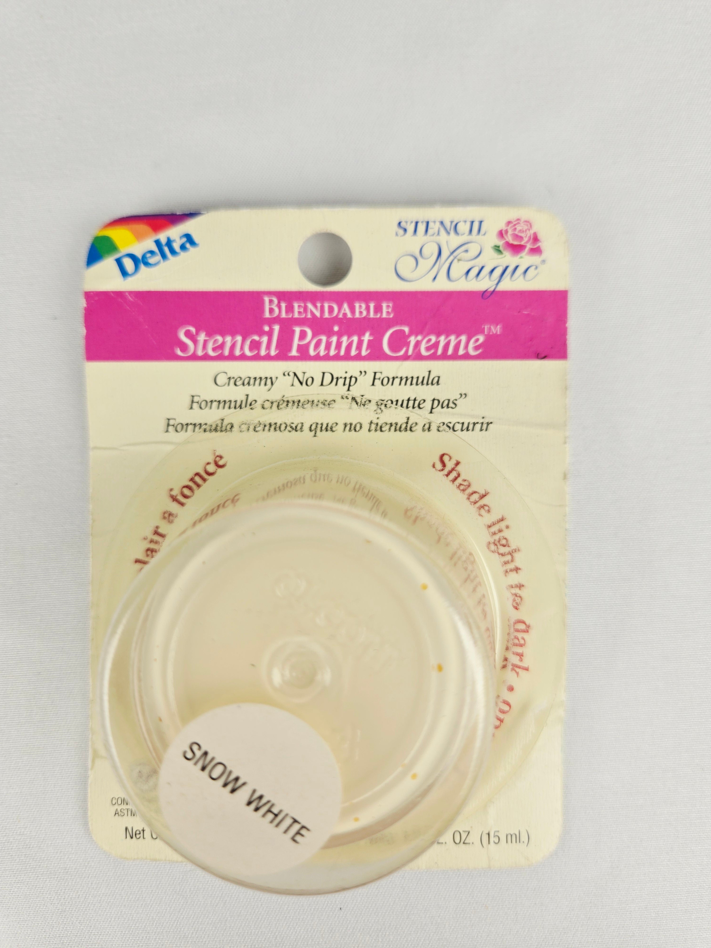Delta Stencil Magic Blendable Stencil Paint Creme Snow White 1/2 oz | No Drip Craft Paint