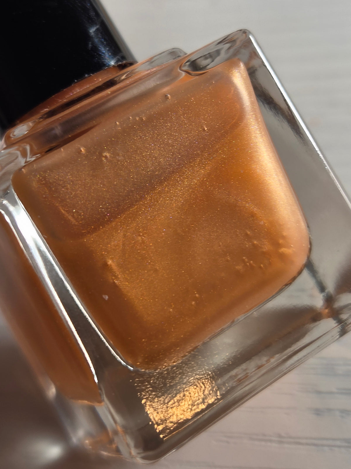 Xiāntáo Elixir | Golden Honey Peach Shimmer Nail Polish | Liquid Krystal Co. Handmade Indie Lacquer