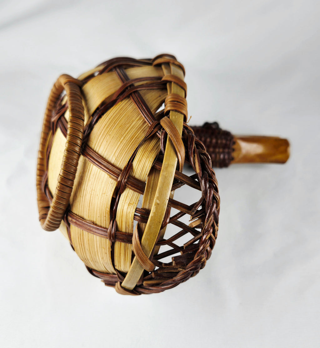 Handwoven Vintage Duck Basket | Rustic Folk Art | 6” x 5”