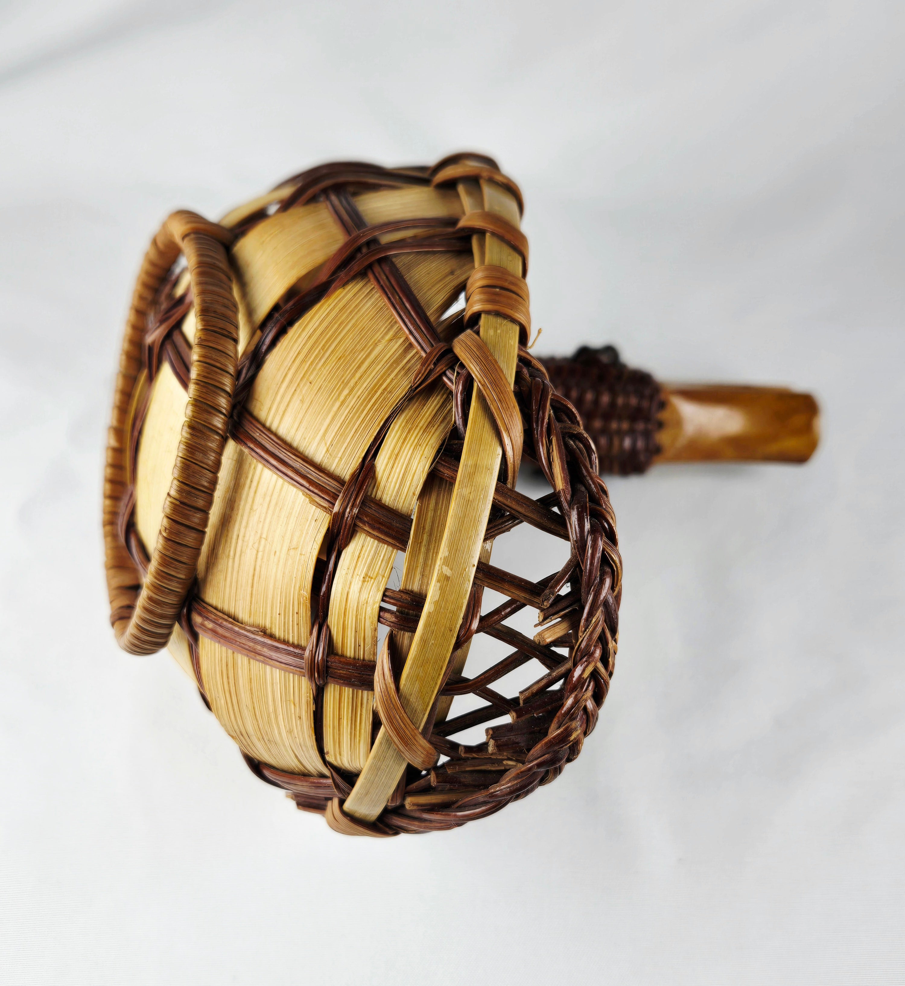 Handwoven Vintage Duck Basket | Rustic Folk Art | 6” x 5”