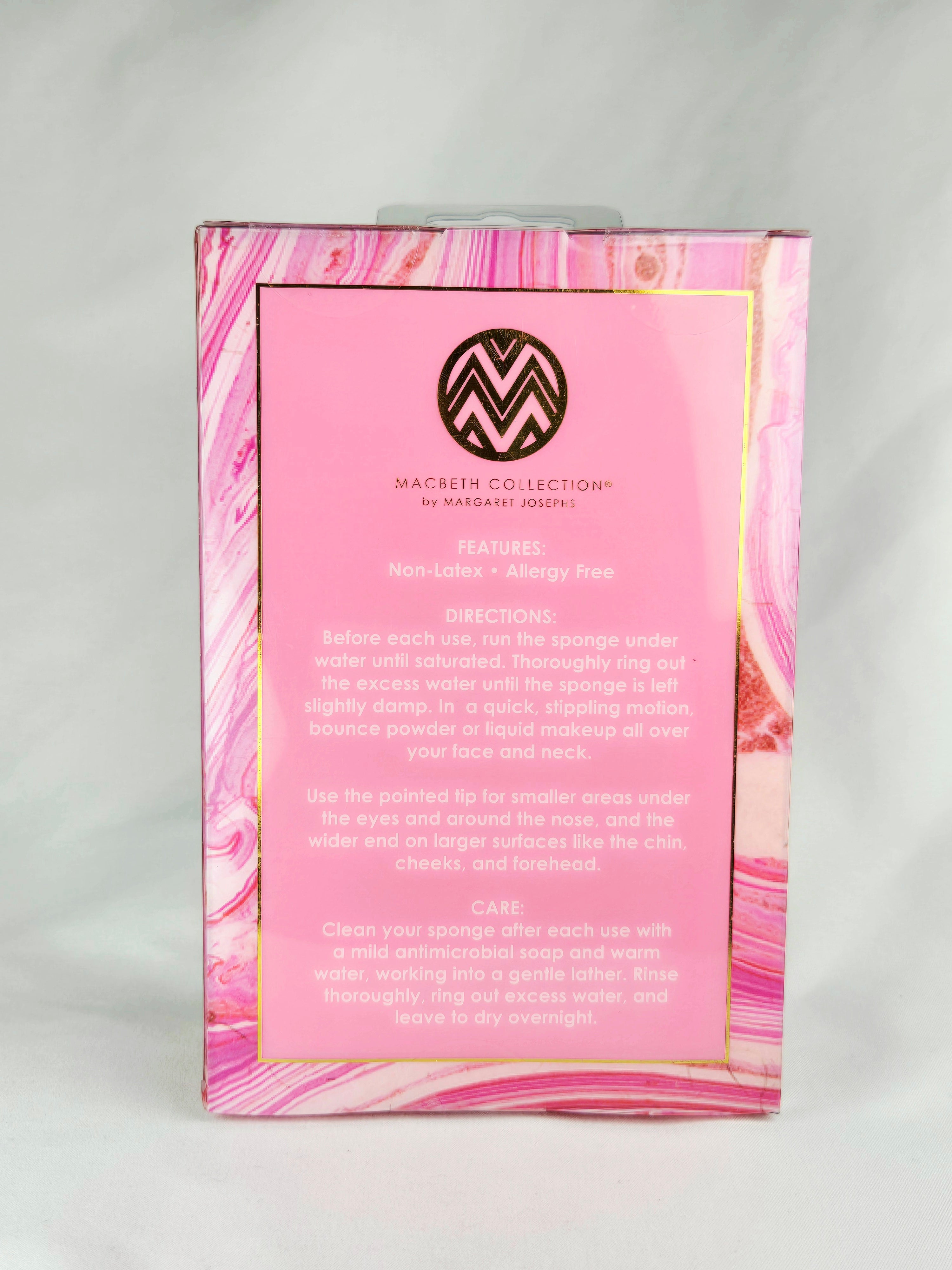 Macbeth Collection Pink Beauty Sponge Set | Non-Latex Makeup Blenders | 4-Piece