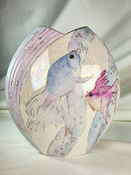 Vintage Christopher Stuart Tempest Y1510 Bone China Fish Vase 6.5" Signed Betty Cooper 1997