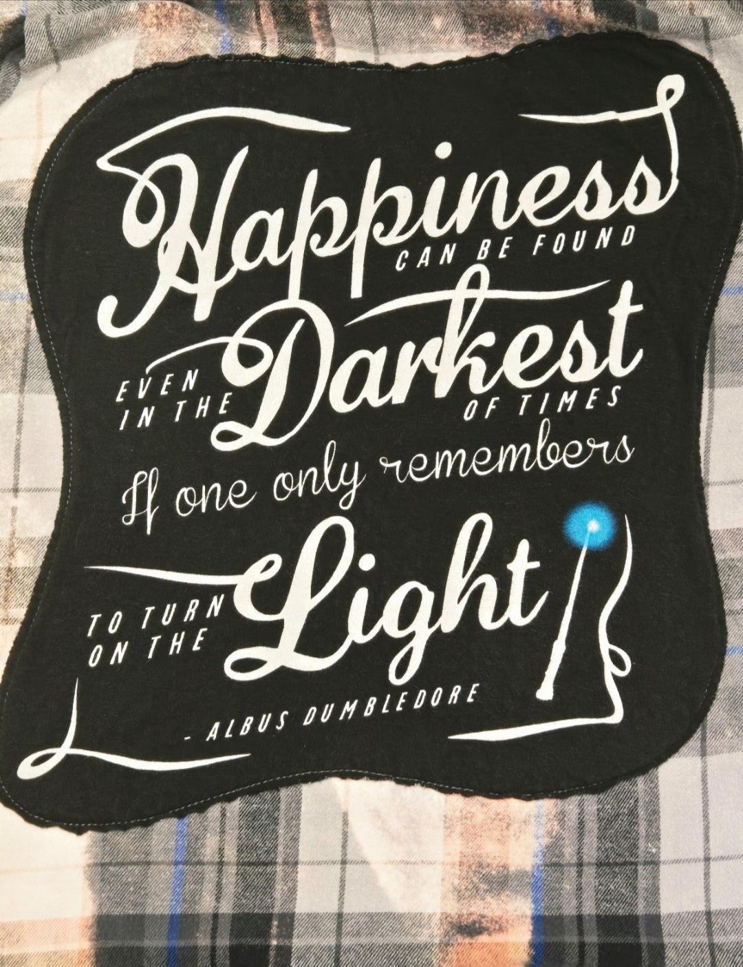 Harry Potter "Happiness Can Be Found..." Upcycled Flannel Shirt | One-of-a-Kind Handmade Unisex