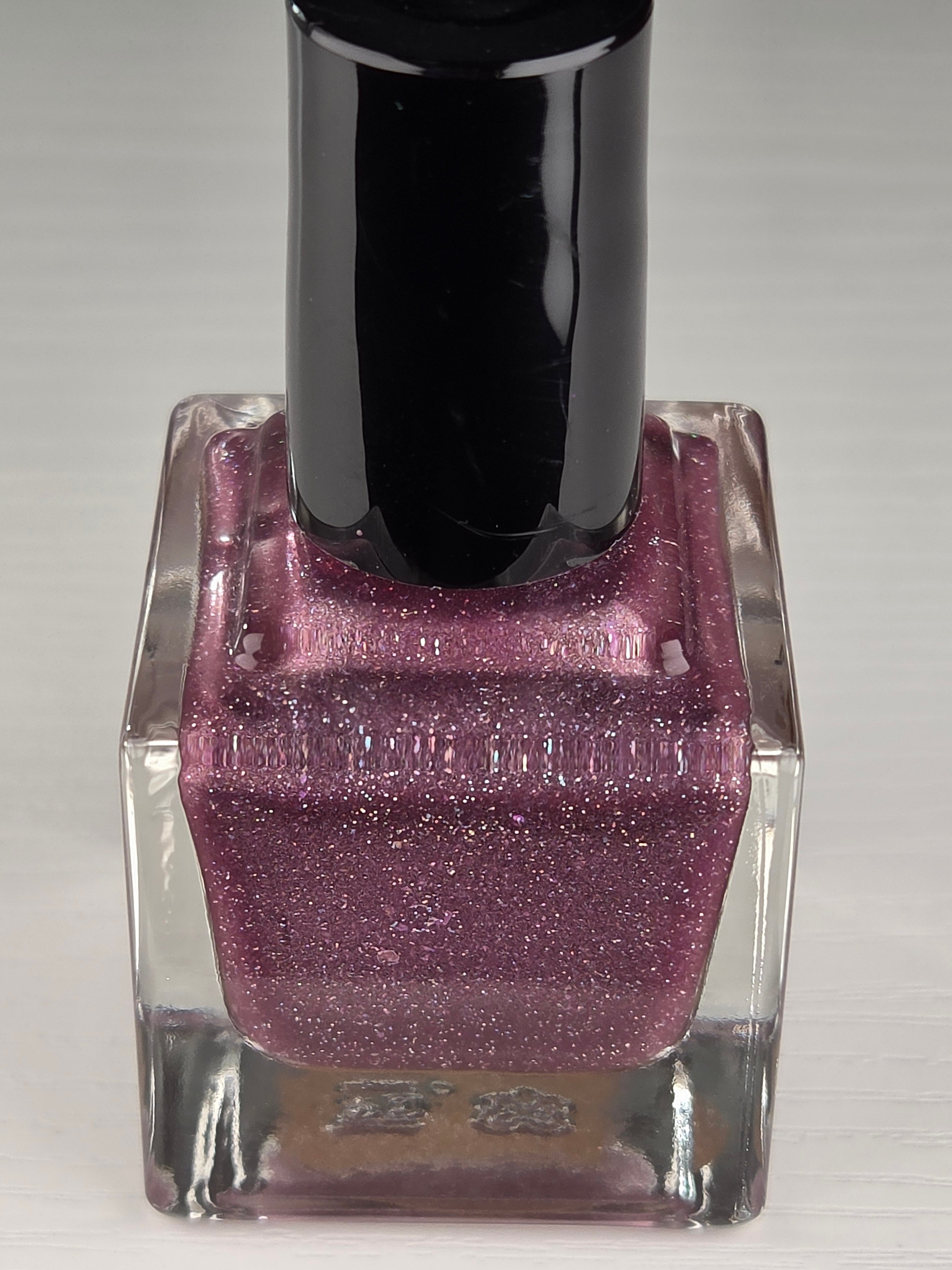 Liquid Krystal Co. Orchid Glitch| One-of-a-Kind Prototype Nail Lacquer | Dusty Orchid Holographic Shimmer | Handmade Indie Nail Polish