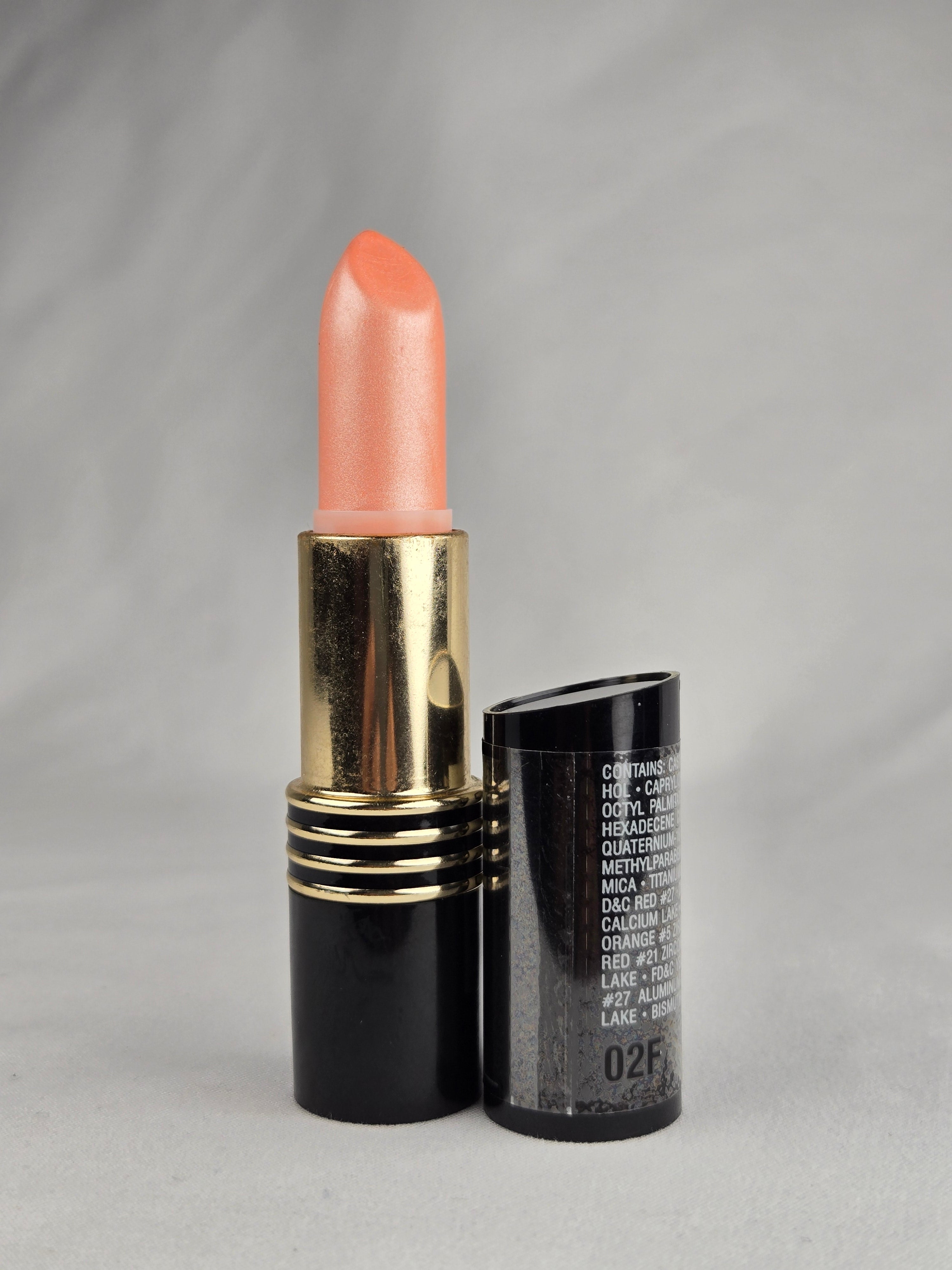 Revlon Vintage Super Lustrous Frost Lipstick 02 Silver City Pink Peach Frost Shimmer Classic Tube