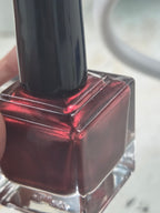 Incarnadine – Liquid Krystal Co. Indie Nail Polish | Black Jelly Base Metallic Crimson Red Shimmer Handmade Lacquer