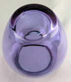 Vintage Hand Blown Alexandrite Style Purple Studio Art Glass MCM Vase | Rounded Lilac Glass Display Piece