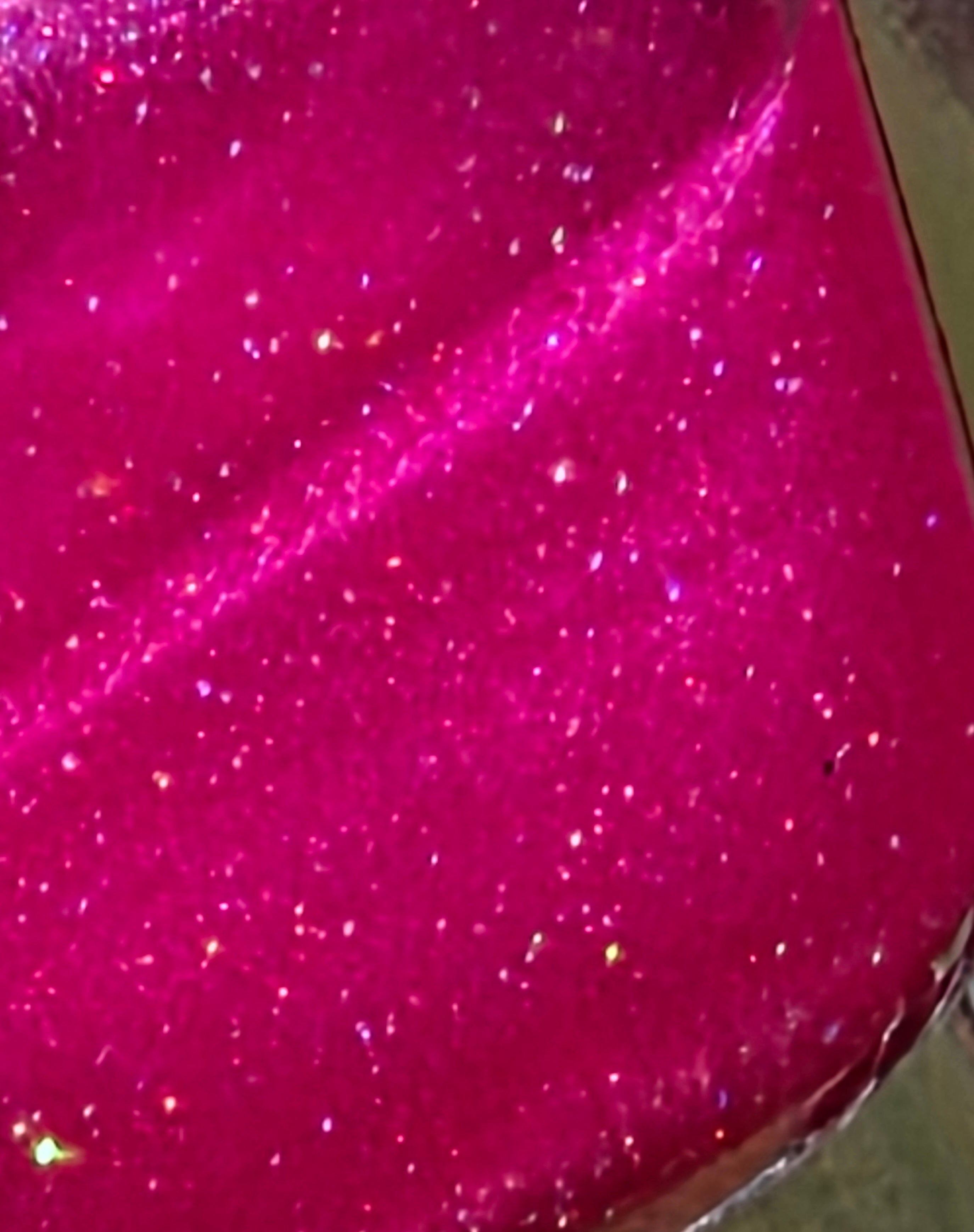 Crush Theory Nail Polish – Hot Pink Jelly with Holographic Shimmer Prototype
