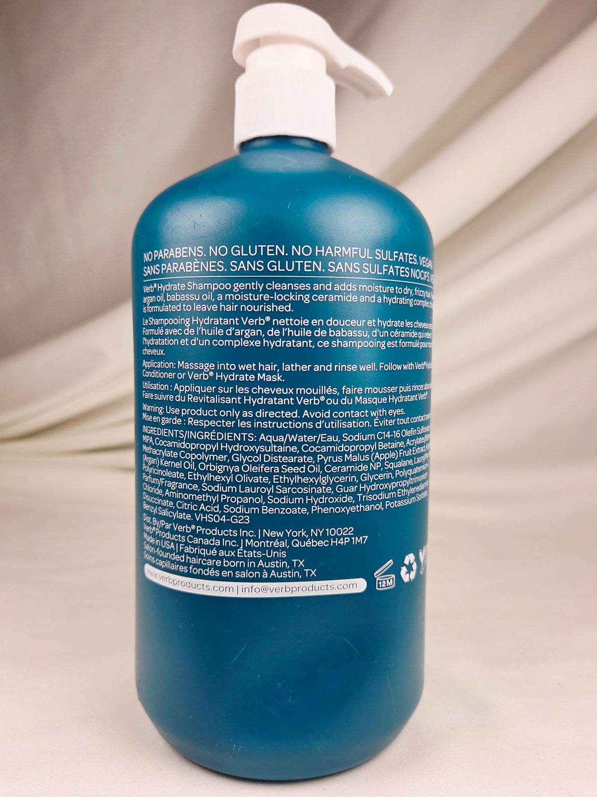 VERB Hydrate Shampoo 32 oz 946 mL Jumbo Size Moisturizing Shampoo for Dry Frizzy Hair